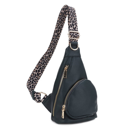 Erica Leopard Strap Sling Bag