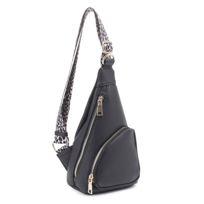 Erica Leopard Strap Sling Bag