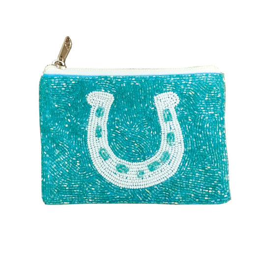 Aqua Horseshoe Coin Purse