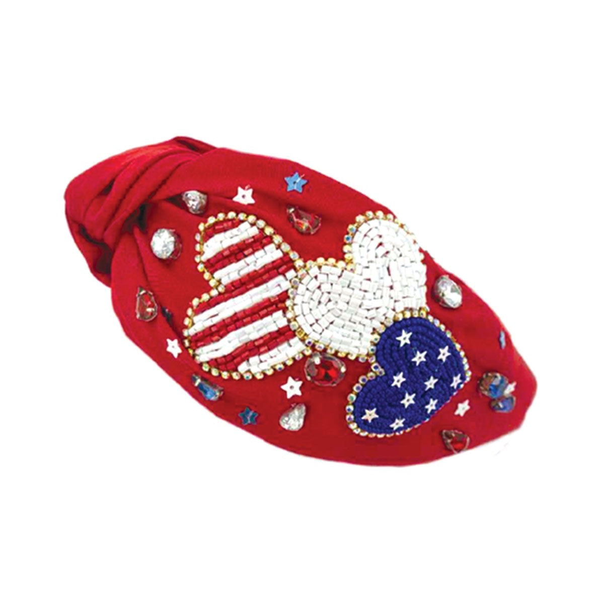 American Heart Beaded Headband