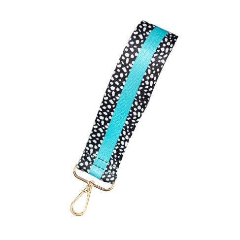 Aqua Dot Wristlet Strap