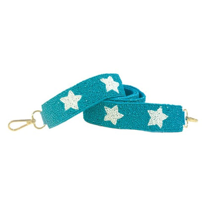 Aqua Star Beaded Purse Strap