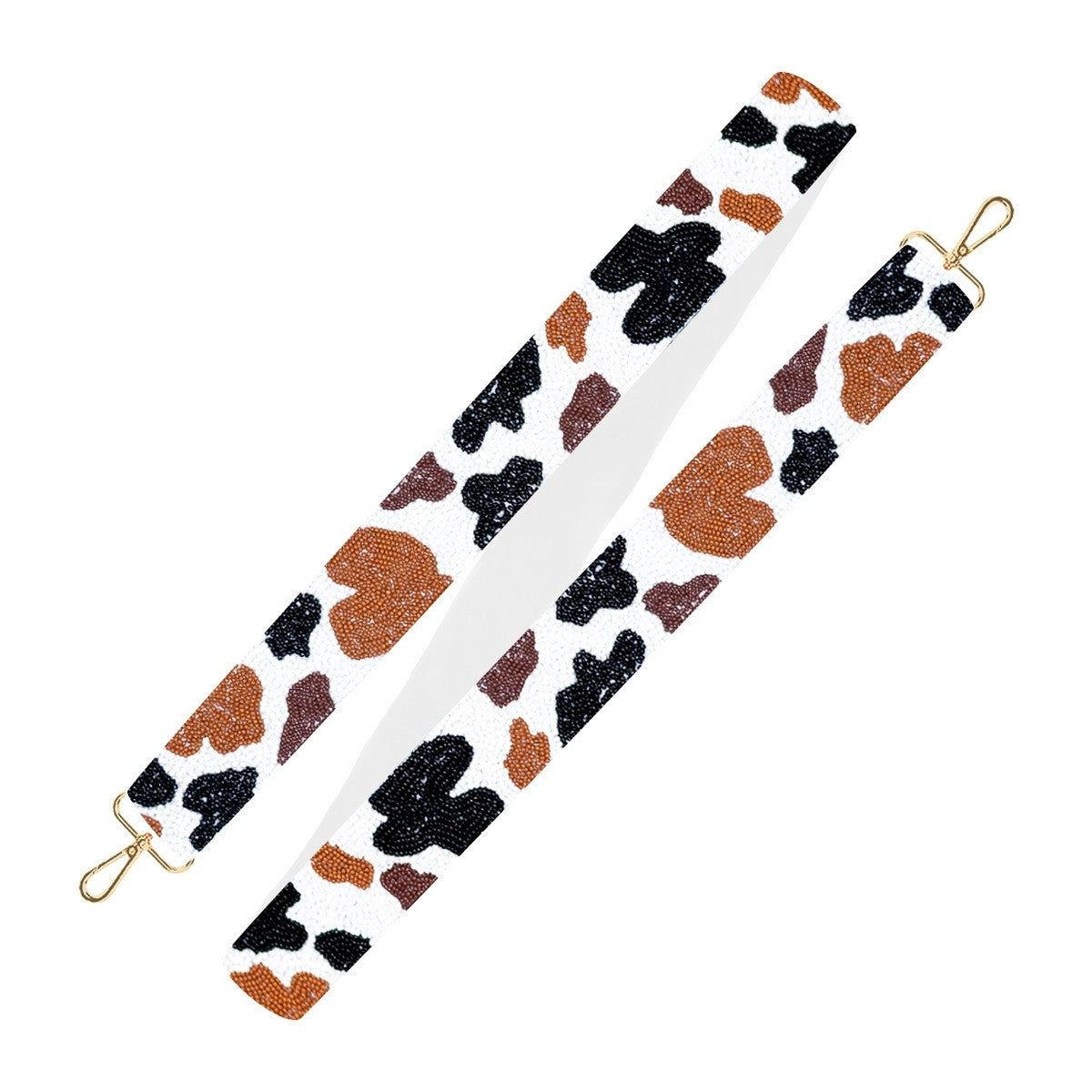 Cow Print Beaded Crossbody Strap