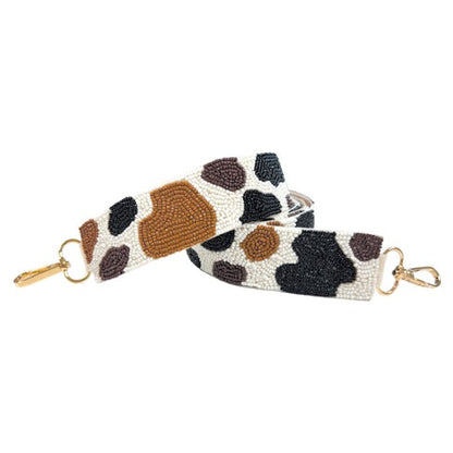 Cow Print Beaded Crossbody Strap