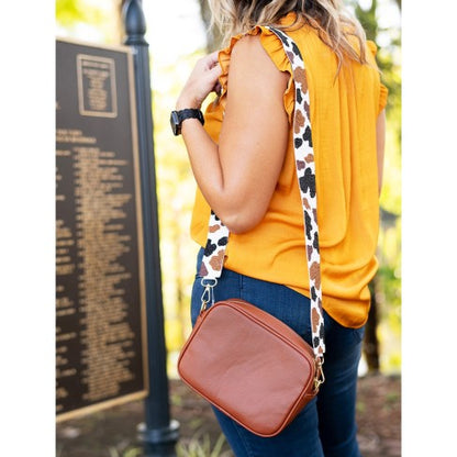 Cow Print Beaded Crossbody Strap