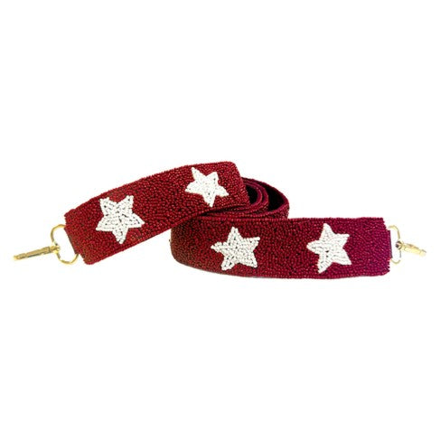 Garnet Star Beaded Purse Strap