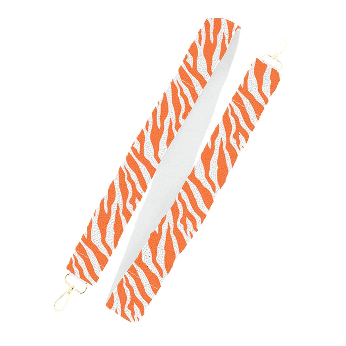 Orange Tiger Stripe Beaded Purse Strap