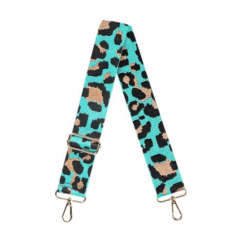 Aqua Leopard Crossbody Strap