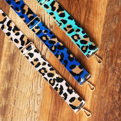 Aqua Leopard Crossbody Strap