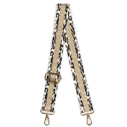 Leopard Gold Stripe Crossbody Strap