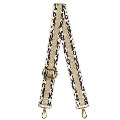 Leopard Gold Stripe Crossbody Strap