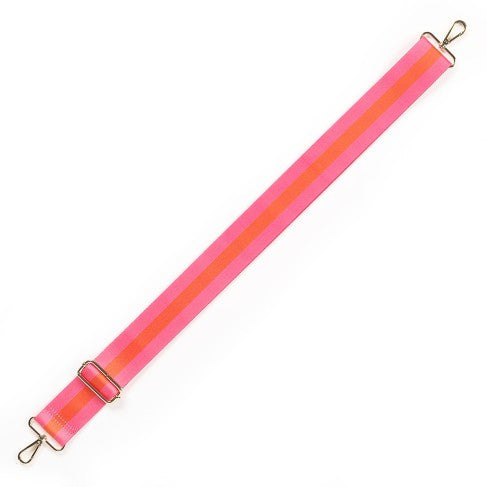 Hot Pink & Coral Stripe Crossbody Strap