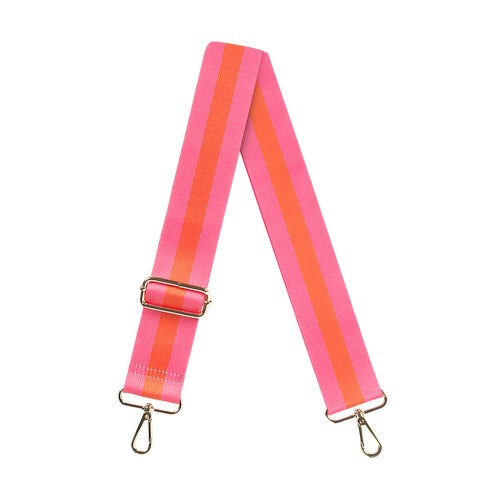 Hot Pink & Coral Stripe Crossbody Strap