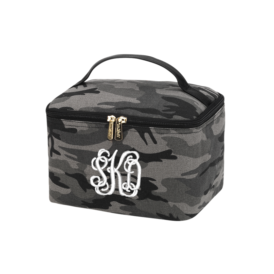 Personalized Black Camo Cosmetic Bag