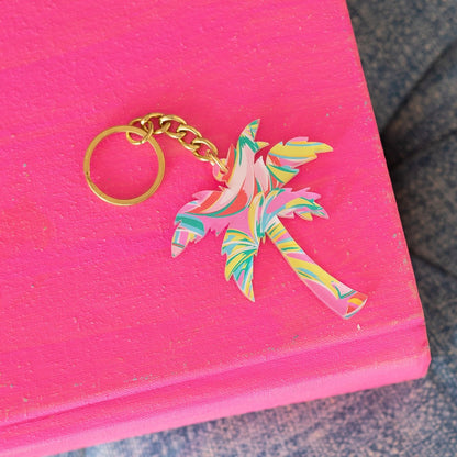 Tropical Palm Tree Keychain