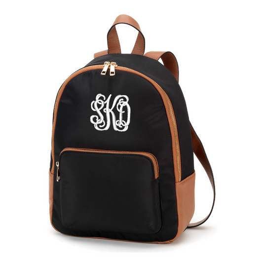 Personalized Black Nylon Womens Backpack