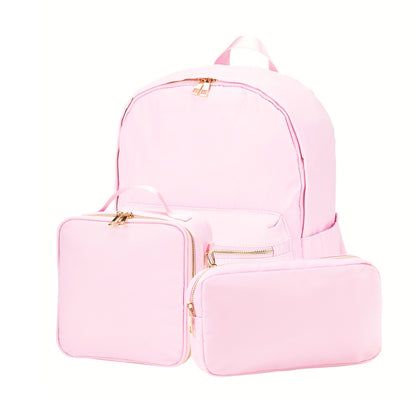 Personalized Matching Pink Backpack Lunch Bag & Pencil Case for Kids