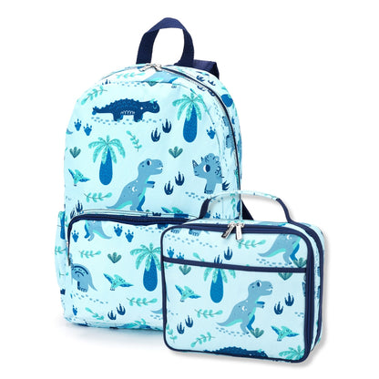 Personalized Kids Matching Dinosaur Backpack and Lunchbox