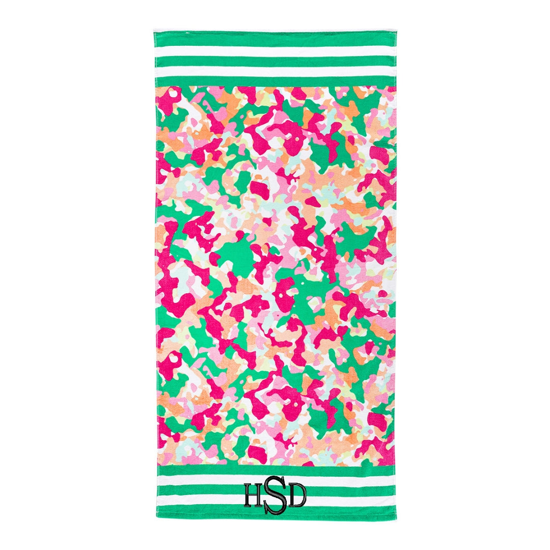 Personalized Fruit Punch Pink Beach Towel