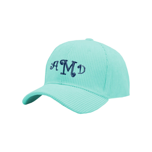 Personalized Mint Corduroy Hat