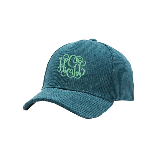 Personalized Teal Corduroy Hat