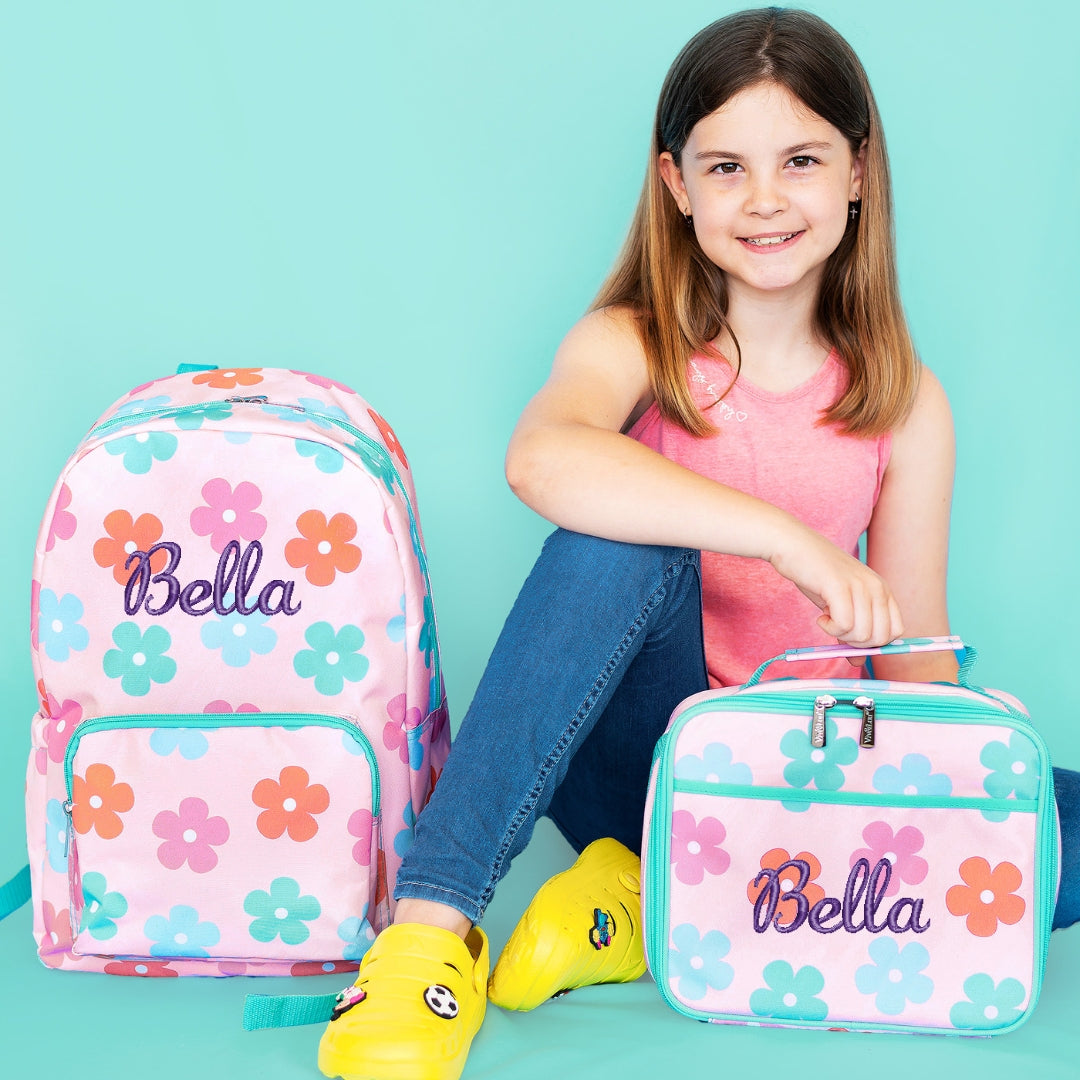 Personalized Kids Matching Daisy Backpack and Lunchbox