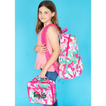 Personalized Kids Matching Fruit Punch Pink Backpack and Lunchbox