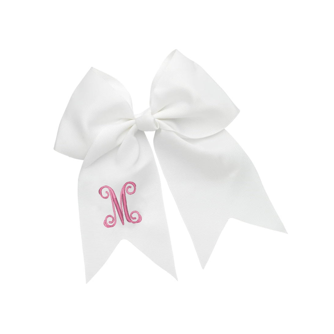 Personalized White Hair Bow