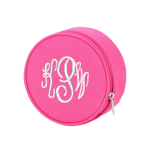 Personalized Hot Pink Travel Jewelry Case