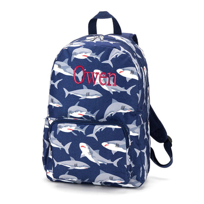 Personalized Kids Matching Shark Attack Backpack and Lunchbox