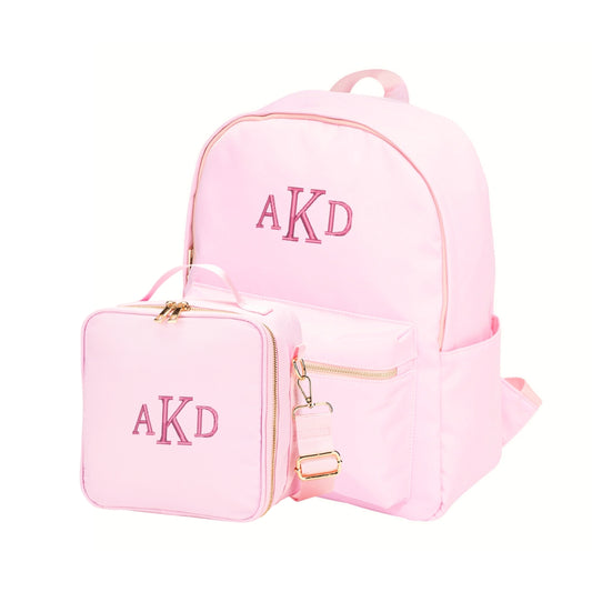 Personalized Matching Pink Backpack & Lunch Bag for Kids