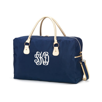 Personalized Navy Blue Weekender Travel Duffle Bag