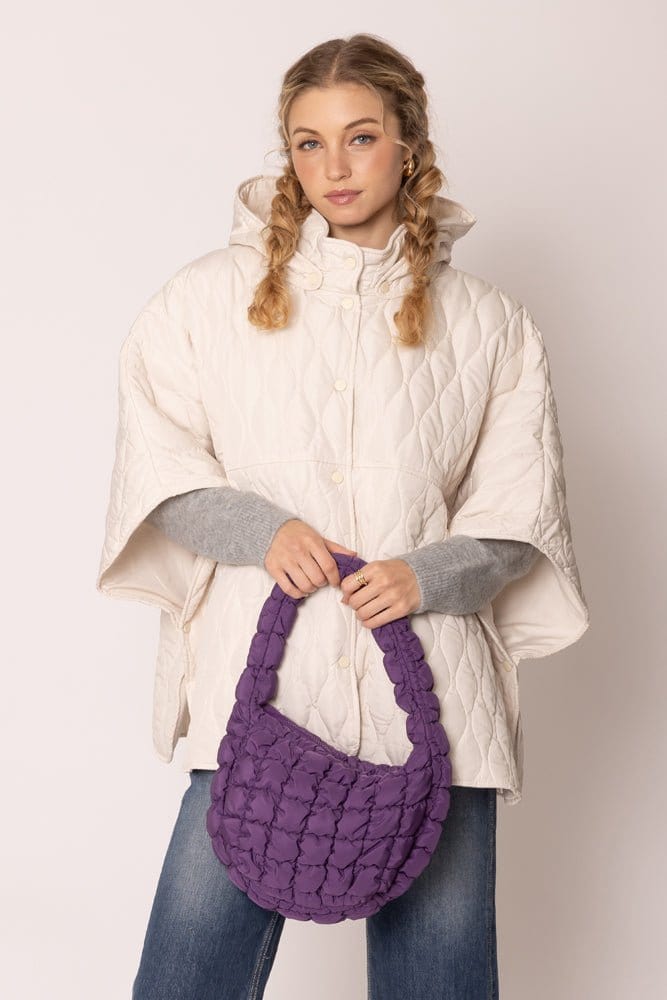 12" Small Quilted Puffer Tote Bag