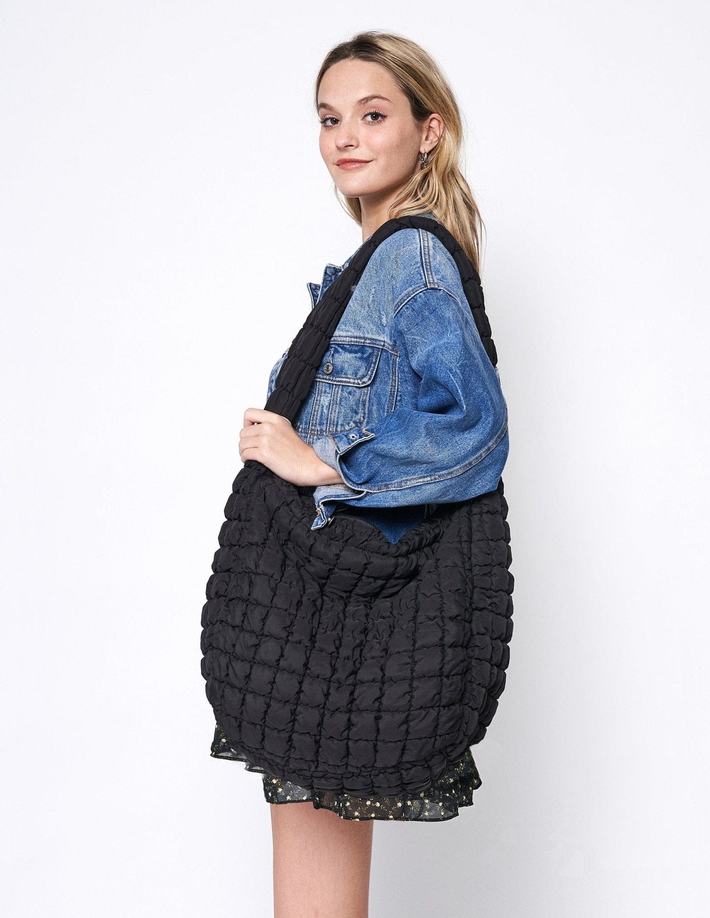 18" Extra Large Quilted Puffer Tote Bag