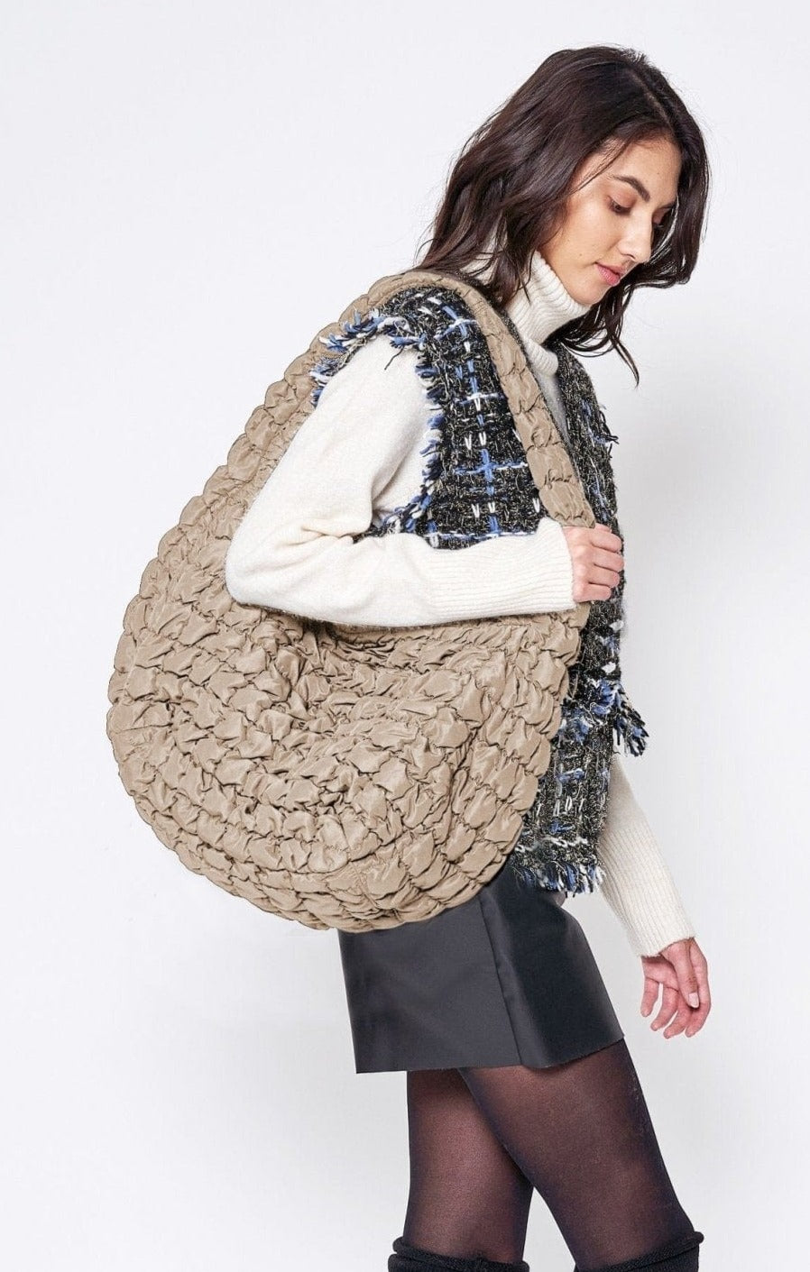 18" Extra Large Quilted Puffer Tote Bag