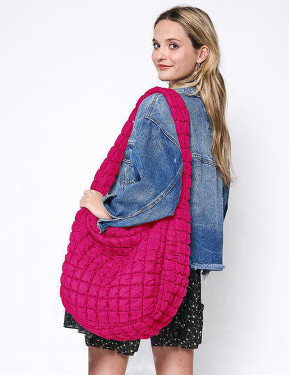 18" Extra Large Quilted Puffer Tote Bag