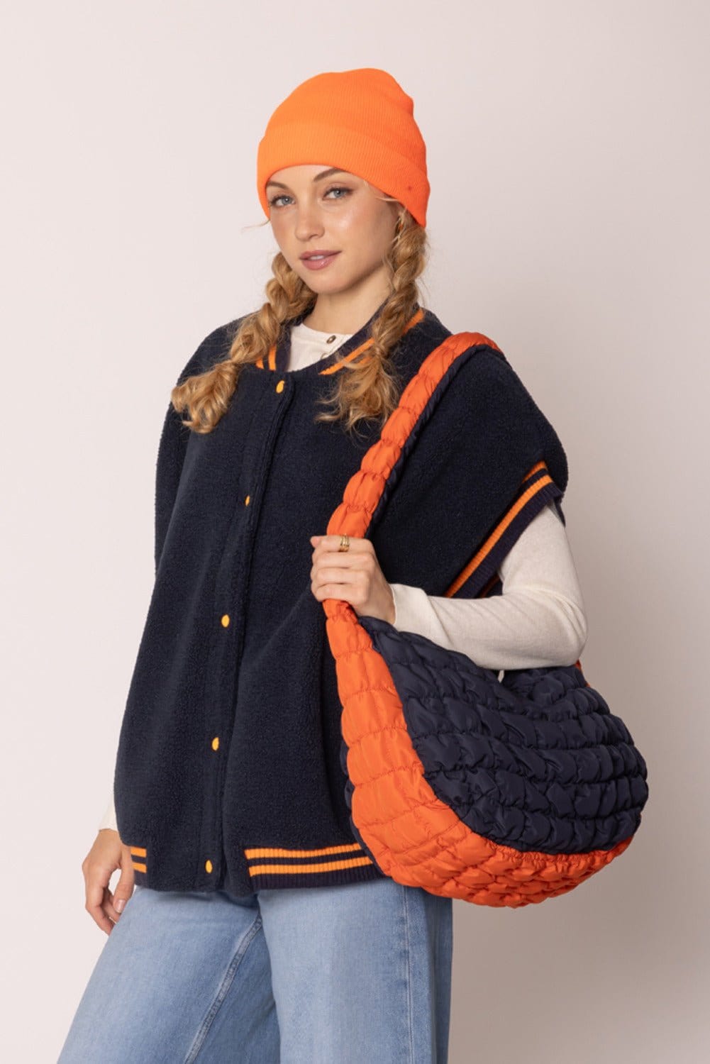 18" Extra Large Quilted Puffer Tote Bag - Team Colors