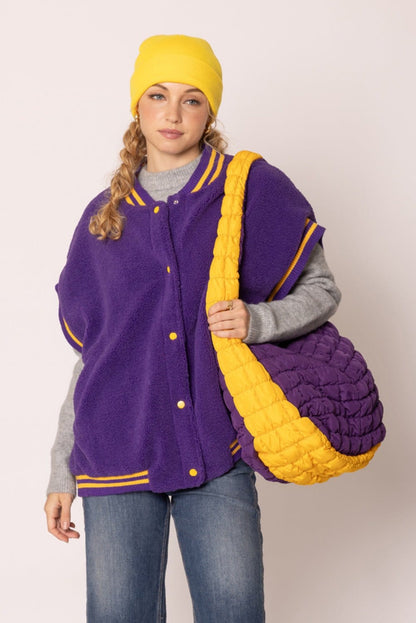 18" Extra Large Quilted Puffer Tote Bag - Team Colors