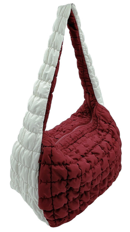 18" Extra Large Quilted Puffer Tote Bag - Team Colors