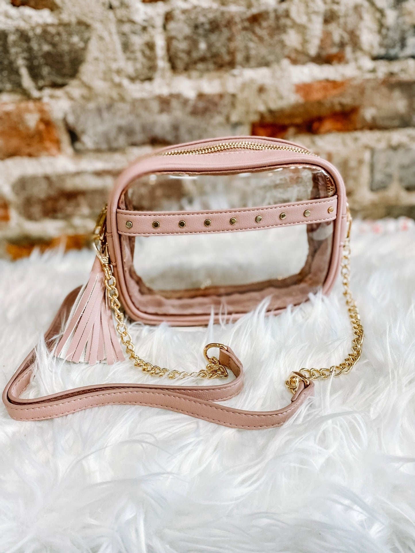 Clear Crossbody With Tassel With Chain Strap