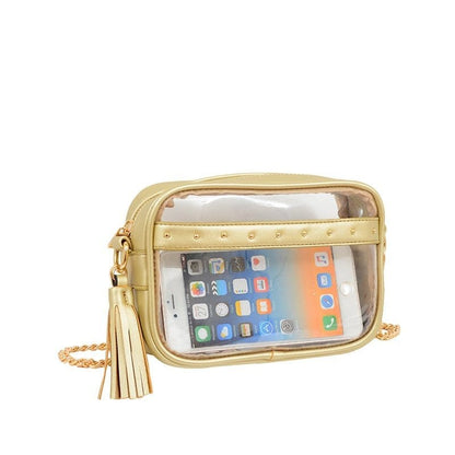 Clear Crossbody With Tassel With Chain Strap