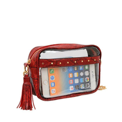 Clear Crossbody With Tassel With Chain Strap