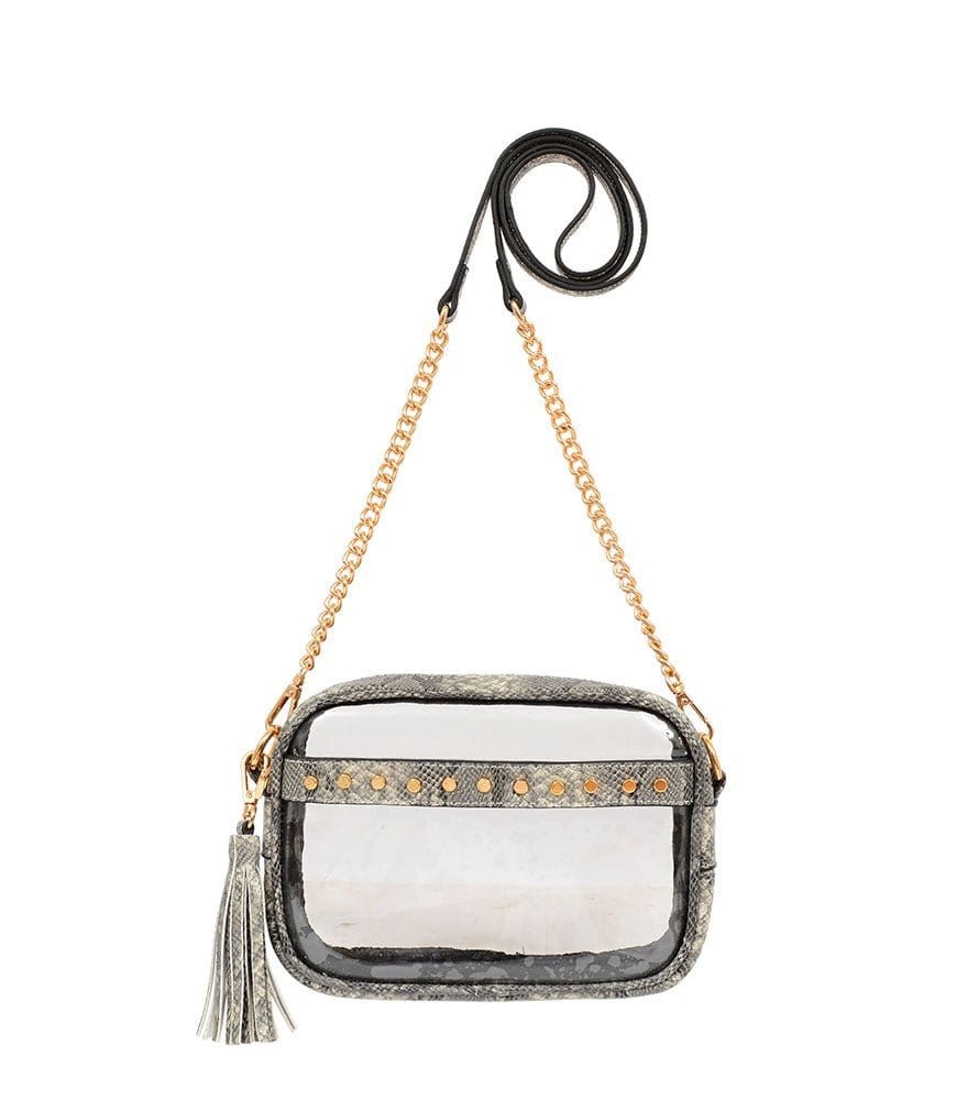 Clear Crossbody With Tassel With Chain Strap