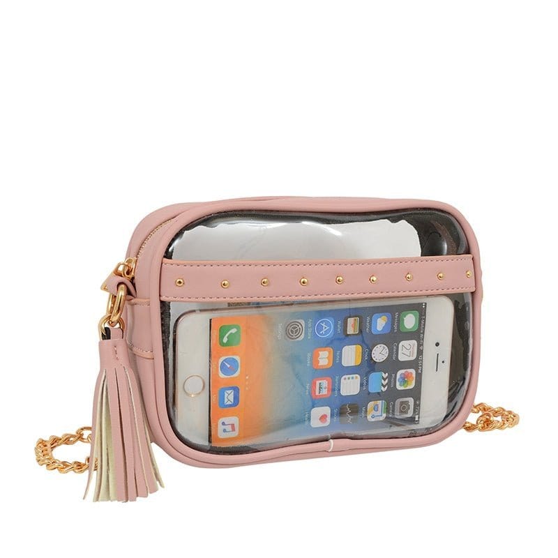 Clear Crossbody With Tassel With Chain Strap