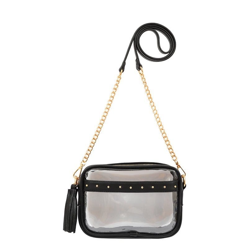 Clear Crossbody With Tassel With Chain Strap