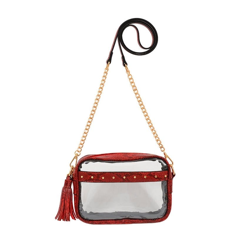 Clear Crossbody With Tassel With Chain Strap