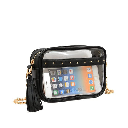 Clear Crossbody With Tassel With Chain Strap