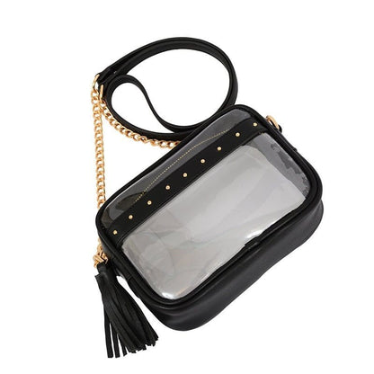 Clear Crossbody With Tassel With Chain Strap