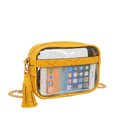 Clear Crossbody With Tassel With Chain Strap