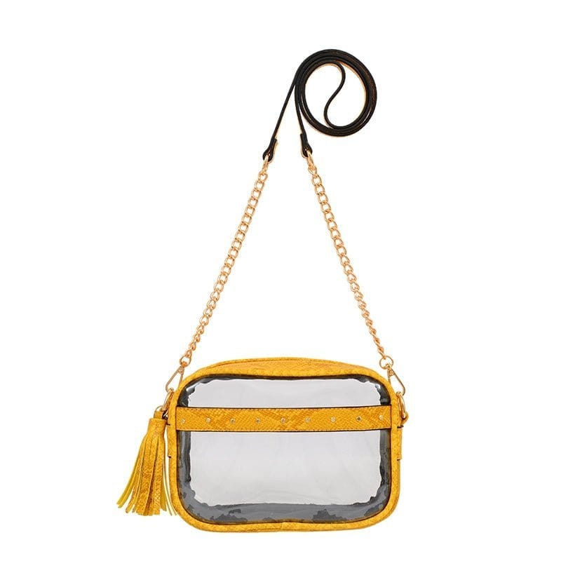 Clear Crossbody With Tassel With Chain Strap